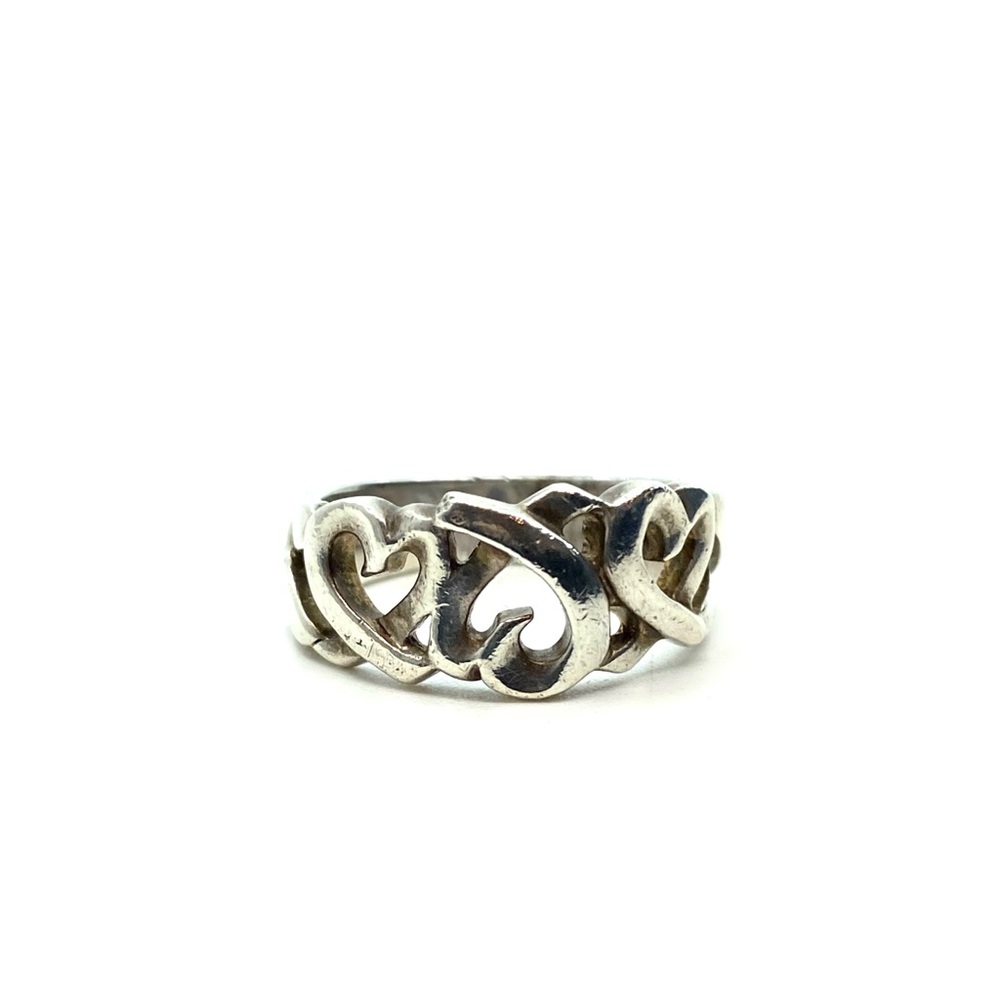Tiffany & Co Sterling Silver Triple Heart Ring